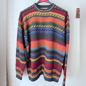 Waliki Multicolor Alpaca Wool Crewneck Sweater for Men